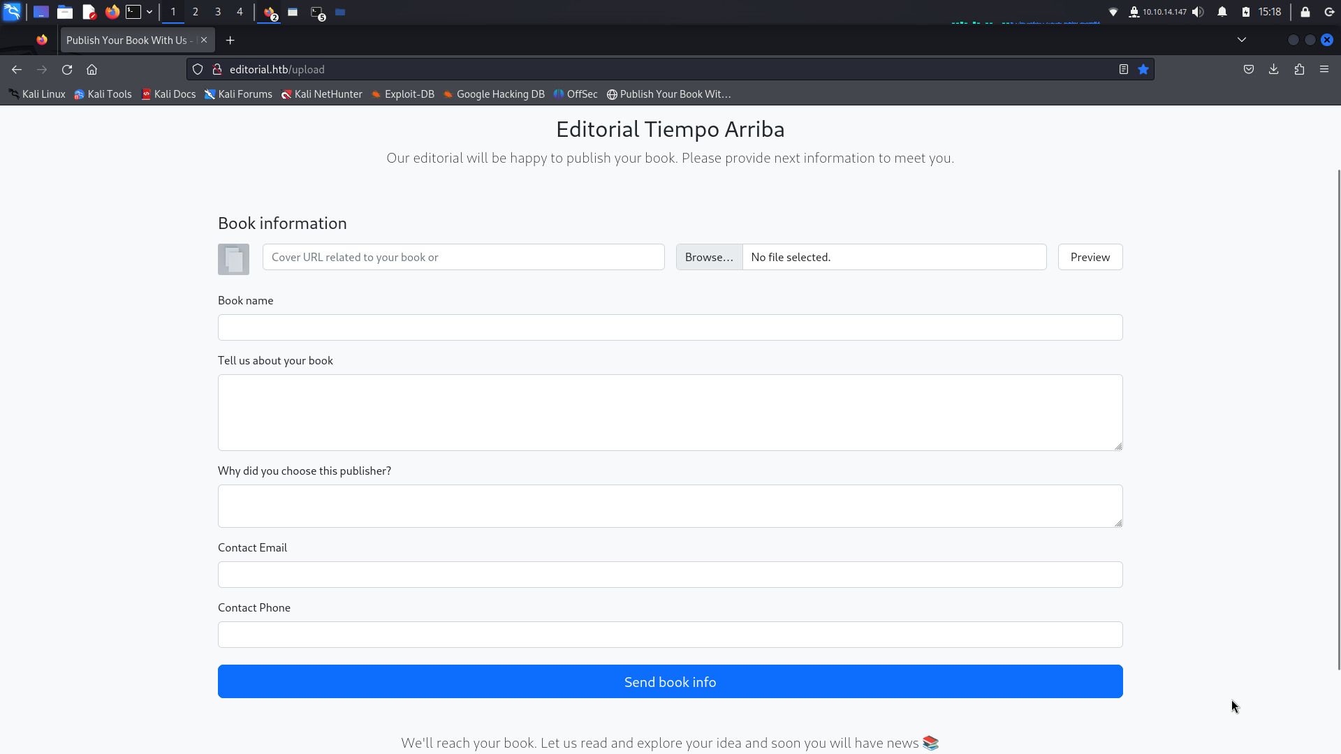 upload page